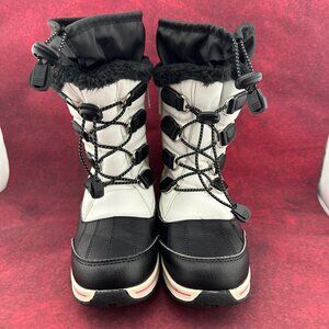 TOTES ALPINE MACKENZIE KIDS GIRLS WINTER BOOTS WHITE & BLACK THERMOLITE SIZE 4M